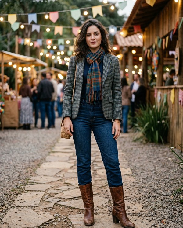 Look moderno com referência junina — referência visual de look de festa junina